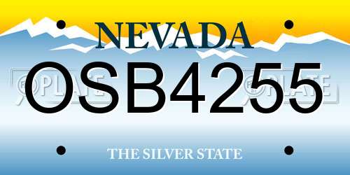 OSB4255 Nevada License Plate