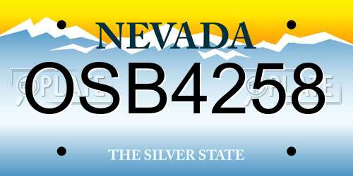 OSB4258 Nevada License Plate