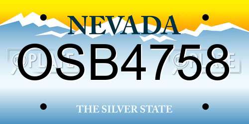 OSB4758 Nevada License Plate