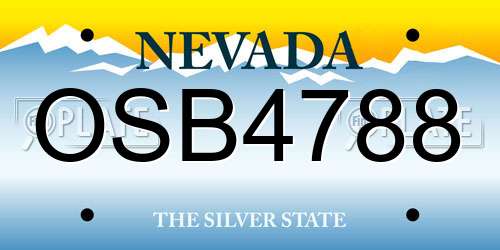 OSB4788 Nevada License Plate