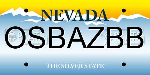 OSBAZBB Nevada License Plate