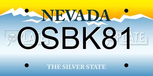 OSBK81 Nevada License Plate