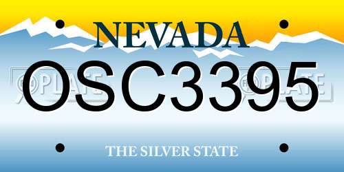 OSC3395 Nevada License Plate