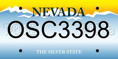 OSC3398 Nevada License Plate