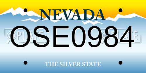 OSE0984 Nevada License Plate