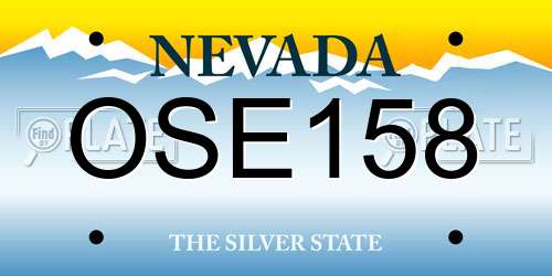 OSE158 Nevada License Plate
