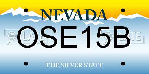 OSE15B Nevada License Plate