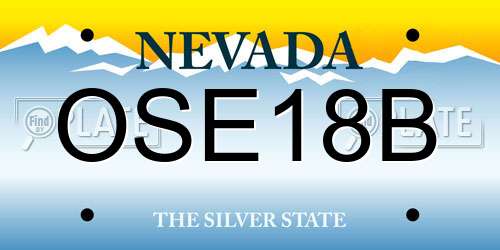 OSE18B Nevada License Plate