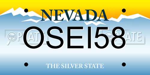 OSEI58 Nevada License Plate