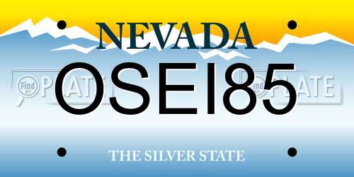 OSEI85 Nevada License Plate