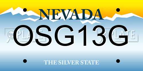 OSG13G Nevada License Plate