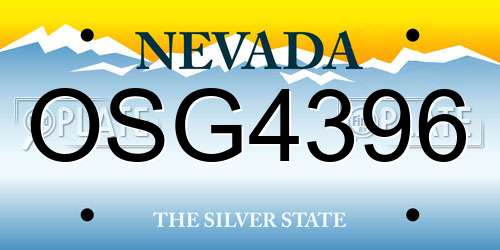 OSG4396 Nevada License Plate