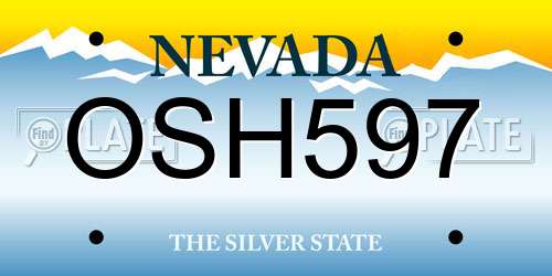 OSH597 Nevada License Plate