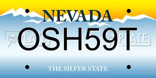 OSH59T Nevada License Plate