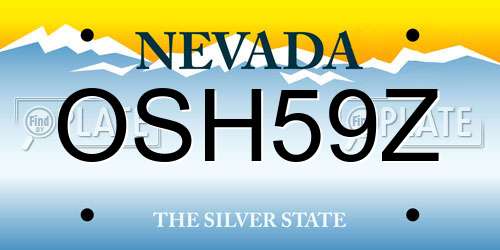 OSH59Z Nevada License Plate