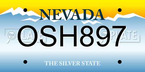 OSH897 Nevada License Plate