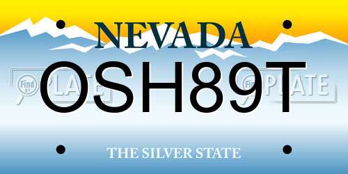 OSH89T Nevada License Plate
