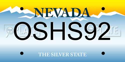 OSHS92 Nevada License Plate