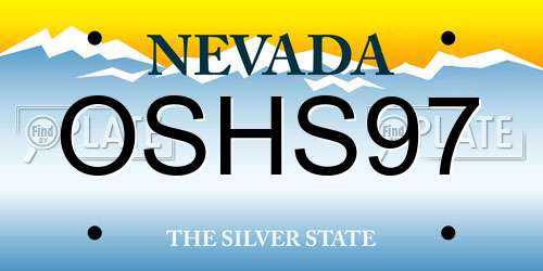 OSHS97 Nevada License Plate