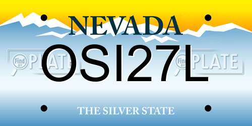 OSI27L Nevada License Plate