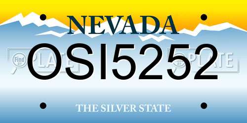 OSI5252 Nevada License Plate