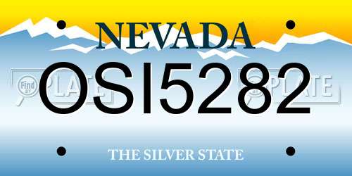 OSI5282 Nevada License Plate