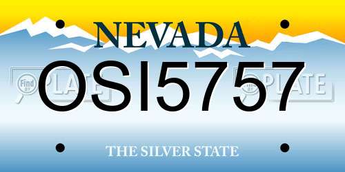 OSI5757 Nevada License Plate