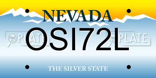 OSI72L Nevada License Plate