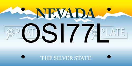 OSI77L Nevada License Plate