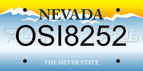 OSI8252 Nevada License Plate