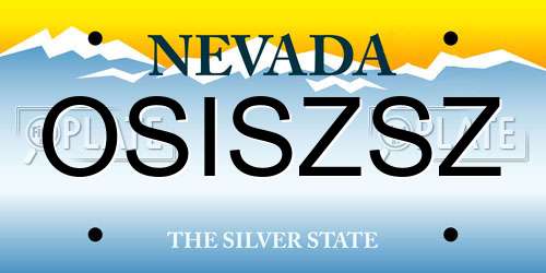 OSISZSZ Nevada License Plate