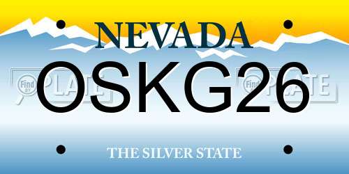 OSKG26 Nevada License Plate