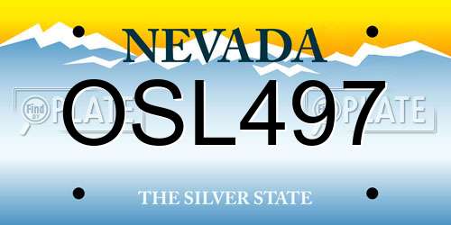 OSL497 Nevada License Plate