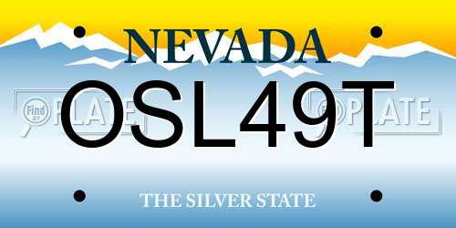OSL49T Nevada License Plate