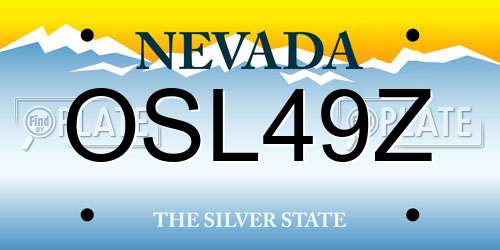 OSL49Z Nevada License Plate