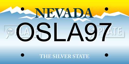 OSLA97 Nevada License Plate