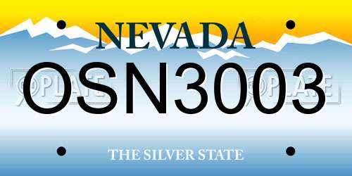 OSN3003 Nevada License Plate