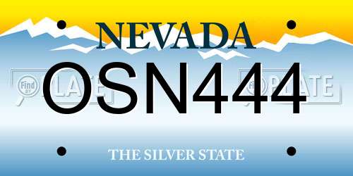 OSN444 Nevada License Plate