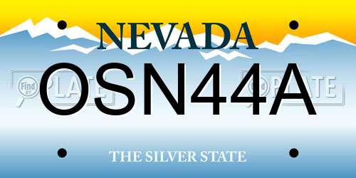 OSN44A Nevada License Plate