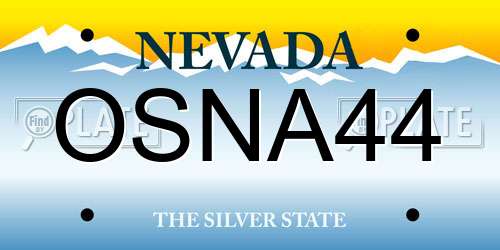 OSNA44 Nevada License Plate