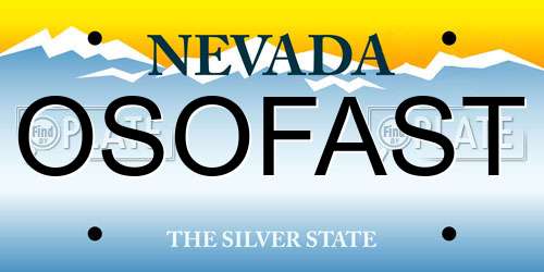 OSOFAST Nevada License Plate