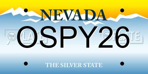 OSPY26 Nevada License Plate