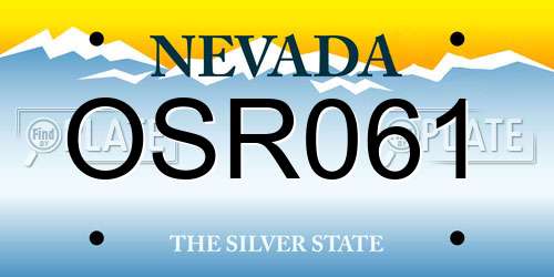 OSR061 Nevada License Plate