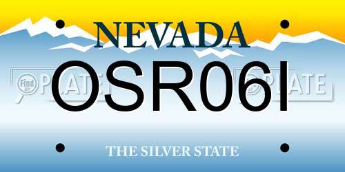 OSR06I Nevada License Plate