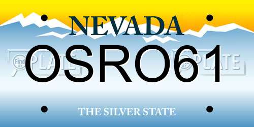 OSRO61 Nevada License Plate