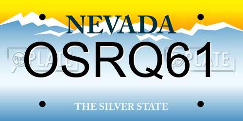 OSRQ61 Nevada License Plate