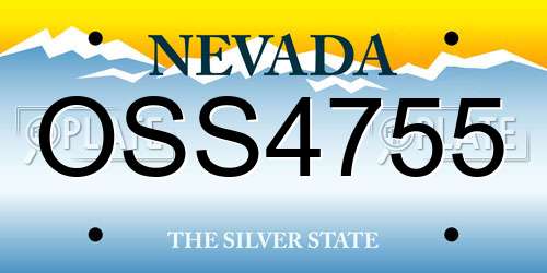 OSS4755 Nevada License Plate