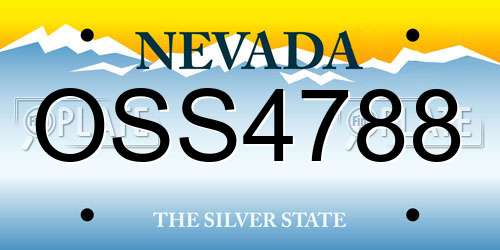 OSS4788 Nevada License Plate