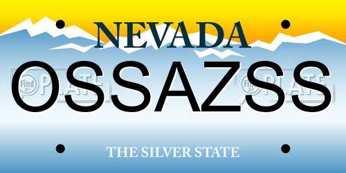 OSSAZSS Nevada License Plate