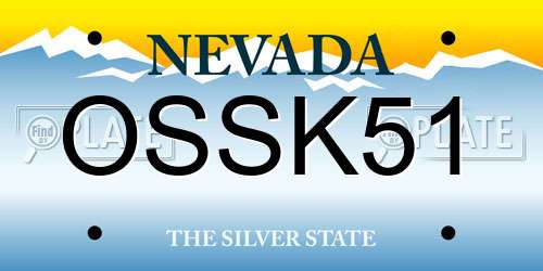 OSSK51 Nevada License Plate